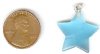 1 20x5mm Aqua Fiber Optic Star Pendant